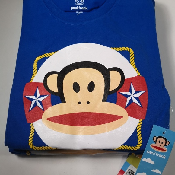 JR Men's Blue Paul Frank Cotton Graphic Tees - Picture 6 of 8